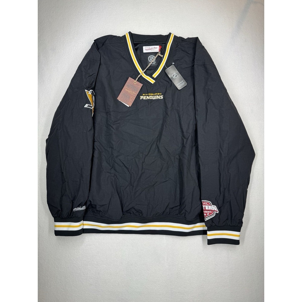 Mitchell & Ness Pittsburgh Penguins NHL Classic Nylon Pullover Black Size XL NWT